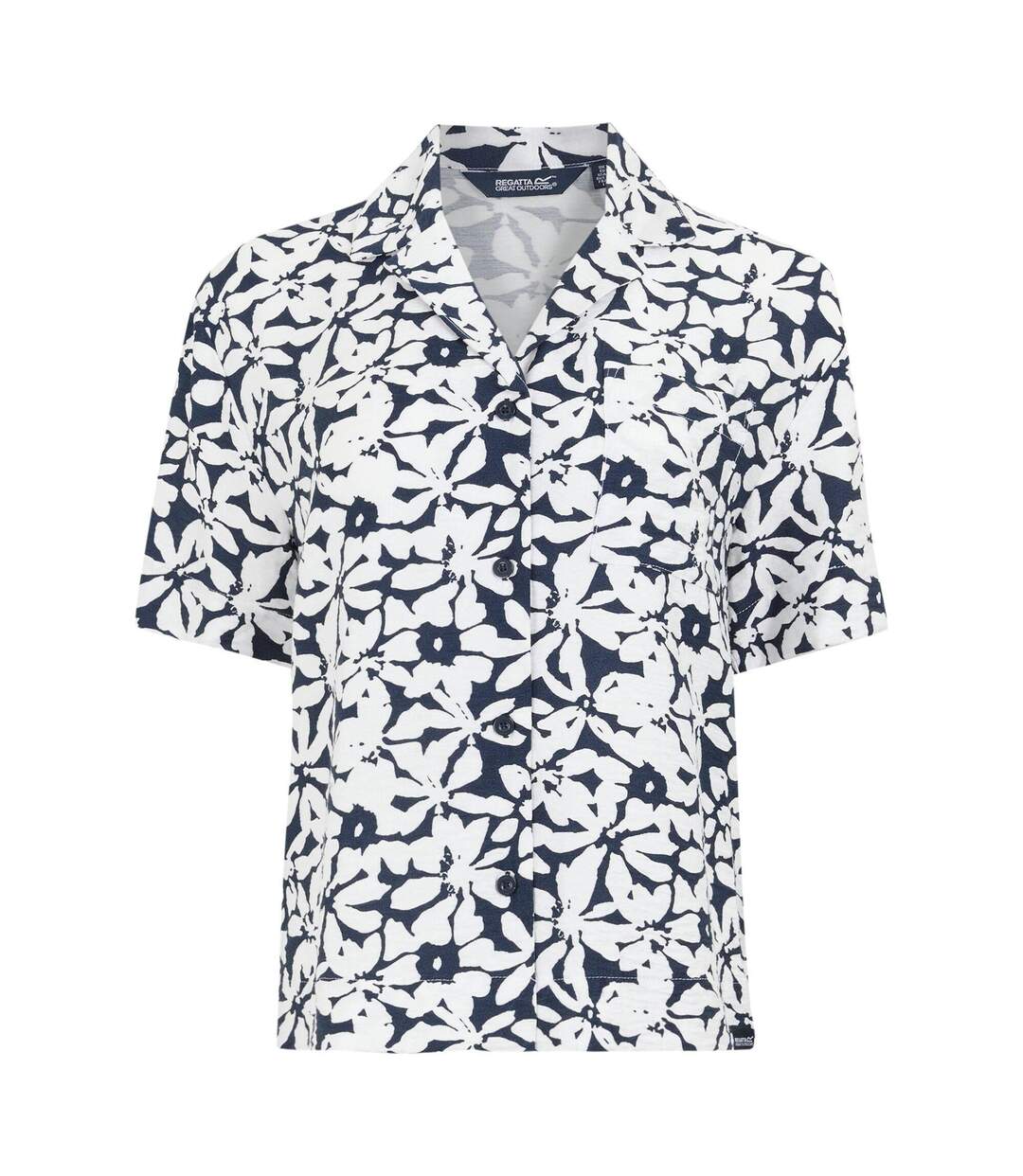 Womens/ladies Salise Large Floral Lightweight Shirt Navy White Regatta-2