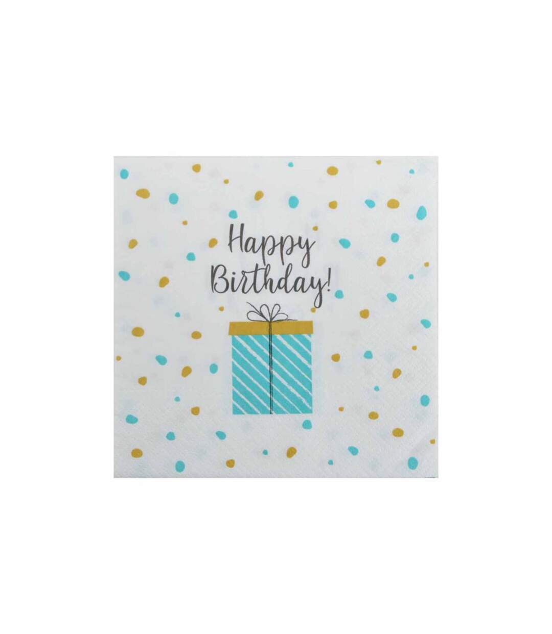 Lot de 20 Serviettes en Papier Birthday 33x33cm Bleu-1