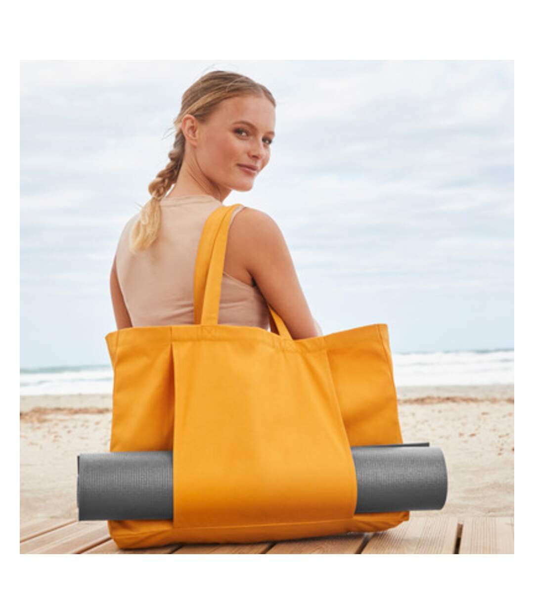Tote bag earthaware taille unique ambre Westford Mill-3