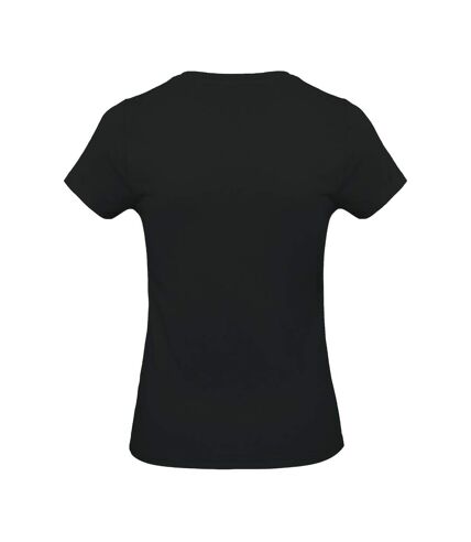 Womens/ladies feminine fit short sleeve v neck t-shirt black Kariban