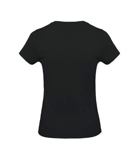 Womens/ladies feminine fit short sleeve v neck t-shirt black Kariban