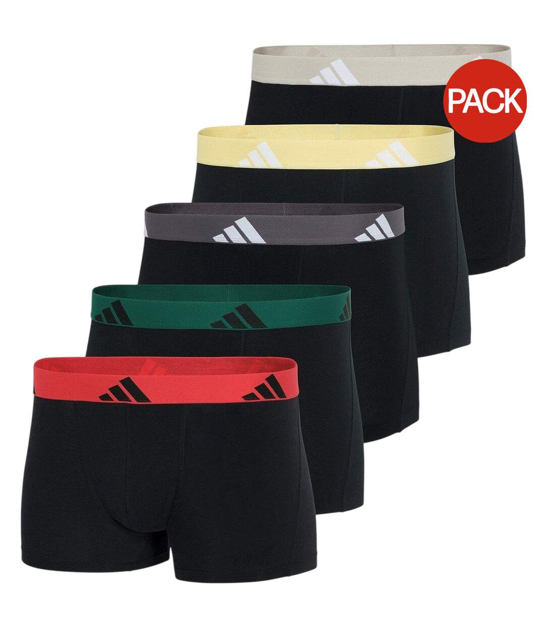 Pack Of 5  Mens Active Flex Boxer Shorts  Black Multicoloured Adidas-2