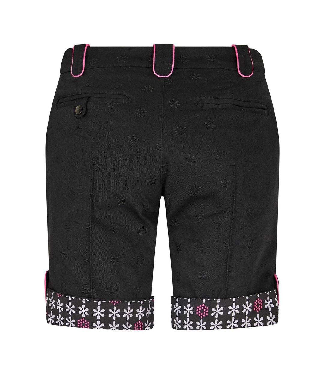 Womens/ladies Jacquard Tailored Golf Shorts Black Puma-2