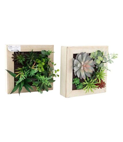 Tableau avec succulente artificielle (Lot de 2)