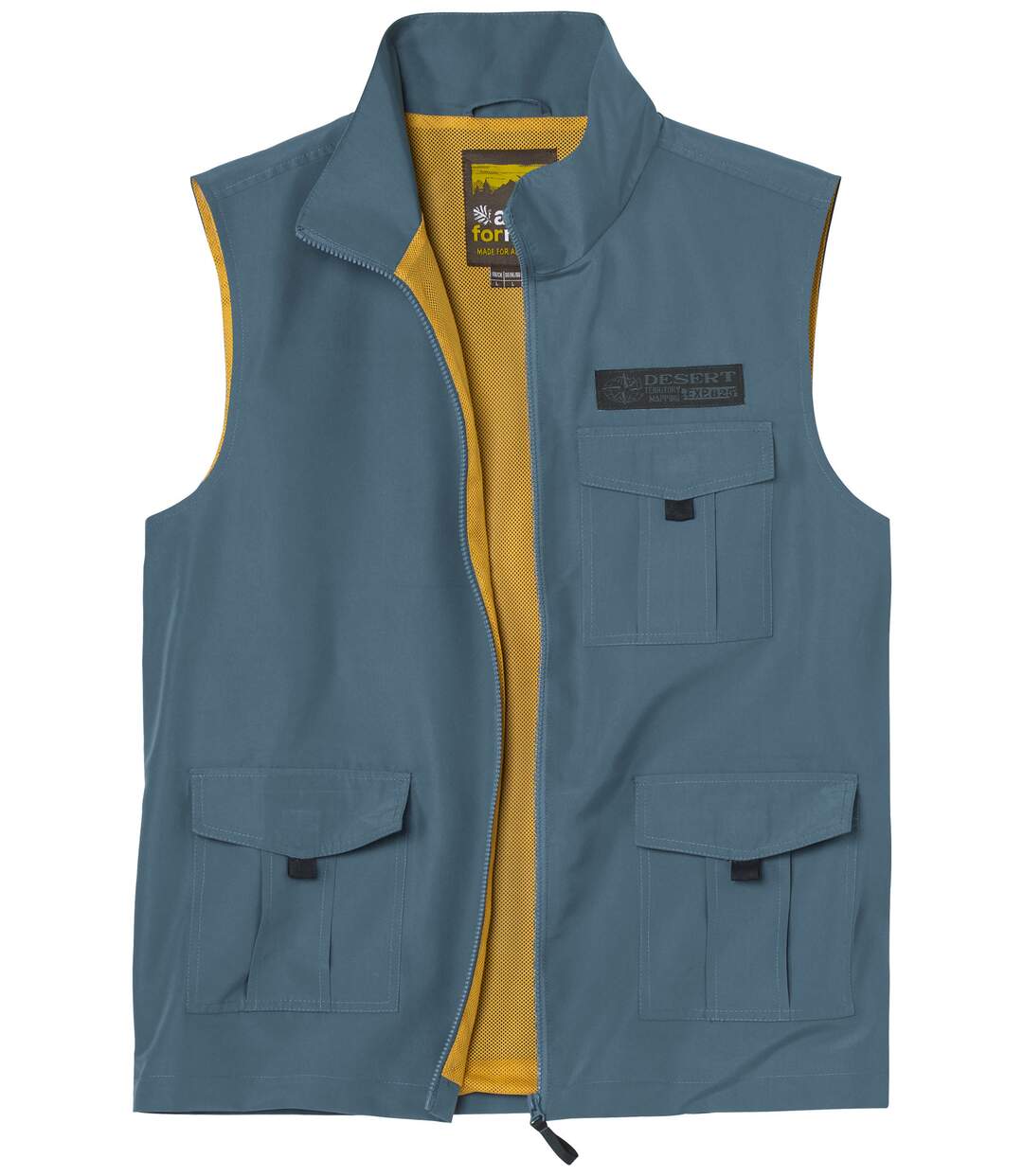 Men's Blue Microfibre Gilet-5