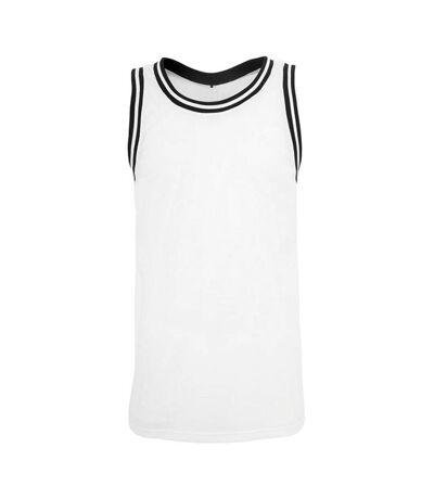 Mens mesh tank top white/black Build Your Brand