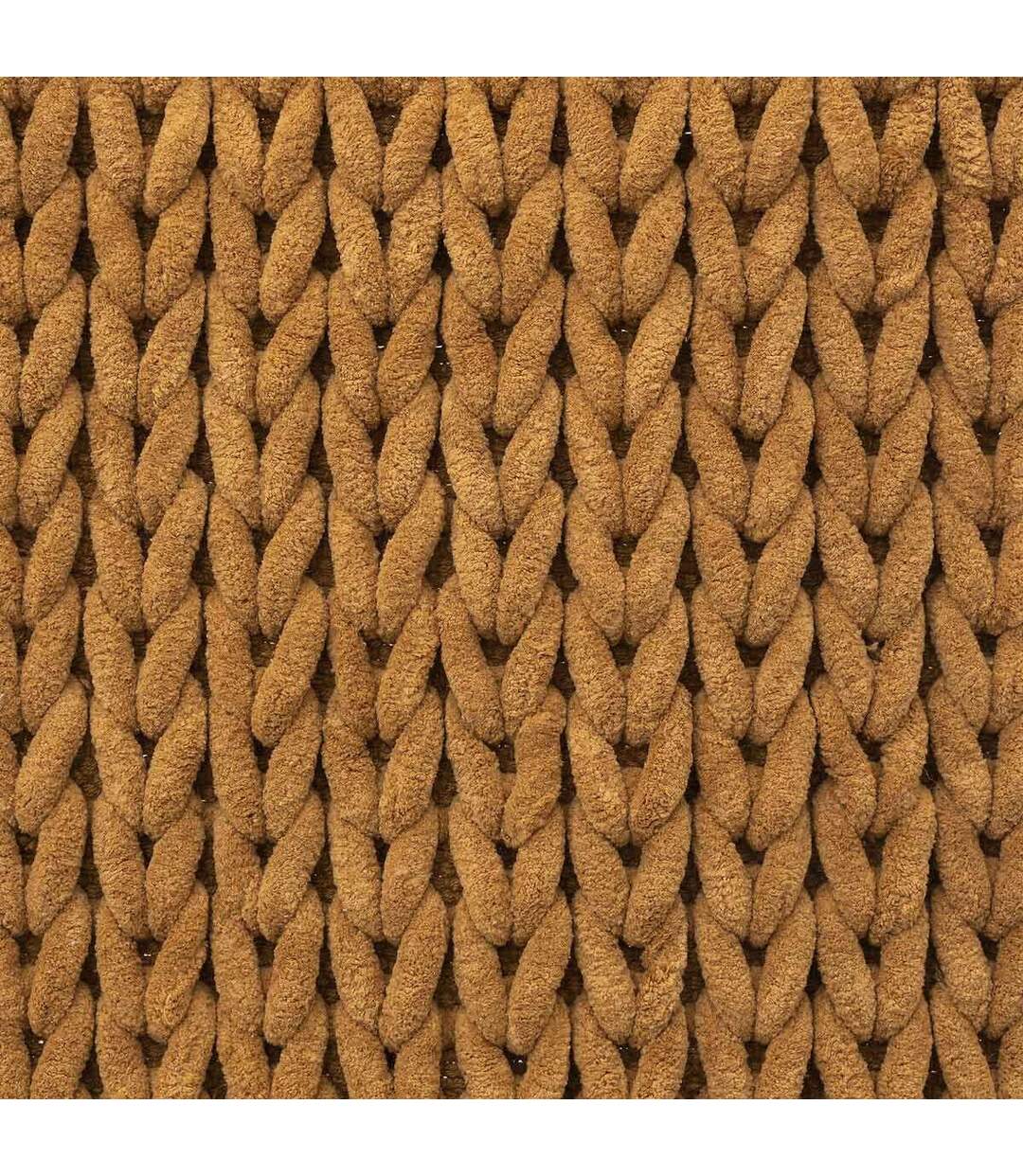 Tapis de Salle de Bain Tissé Épais 50x120cm Moutarde-3