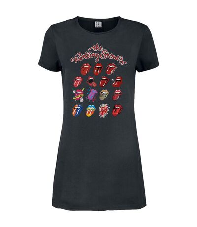 Womens/ladies evolution the rolling stones t-shirt dress charcoal Amplified
