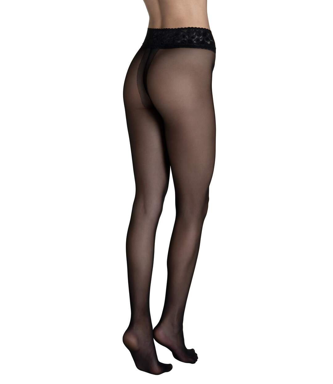 Collants 30 DEN transparents ceinture décorative Selection noir Lisca-3