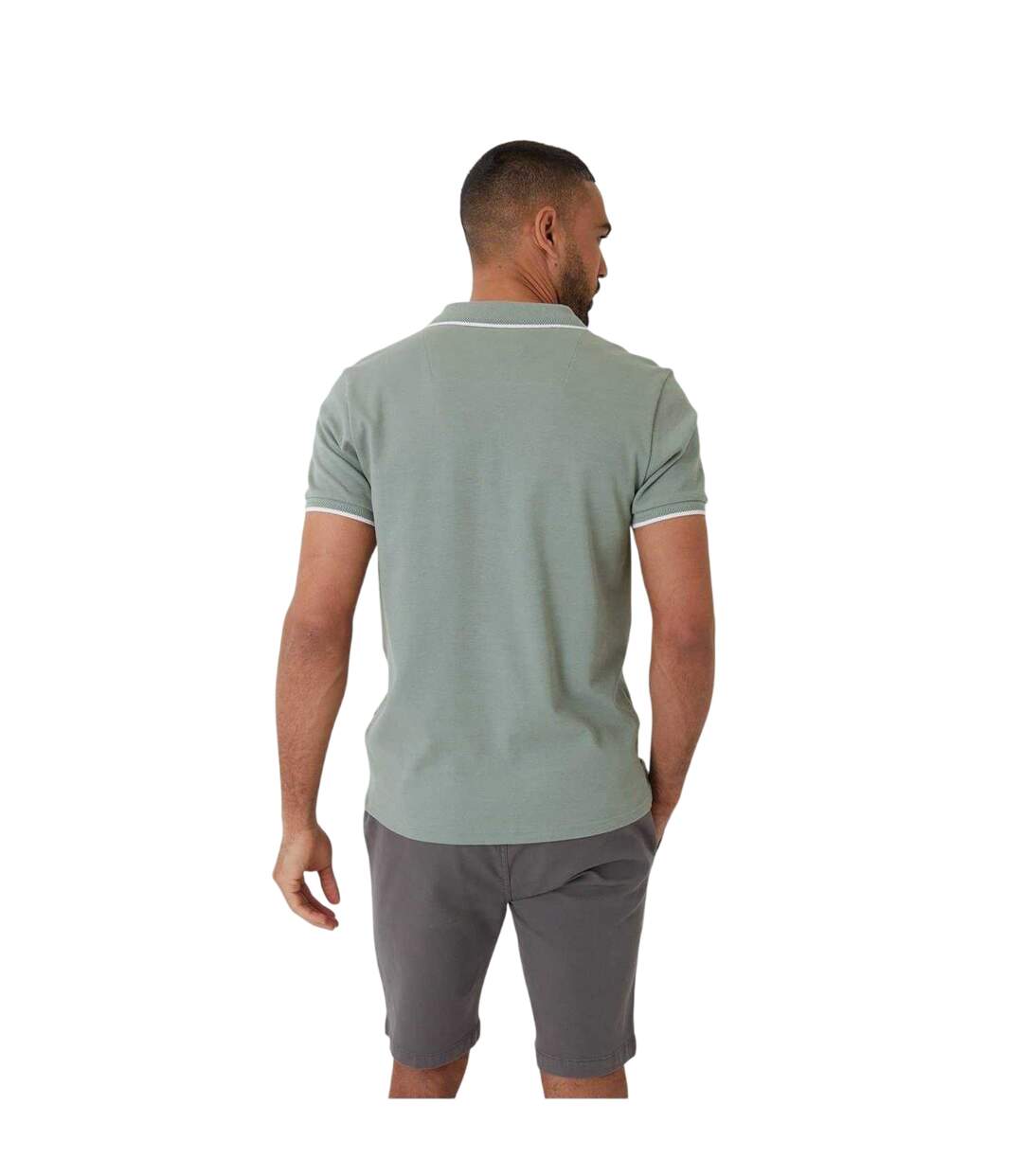 Polo Marriage Homme Vert De Gris Clair Threadbare-3