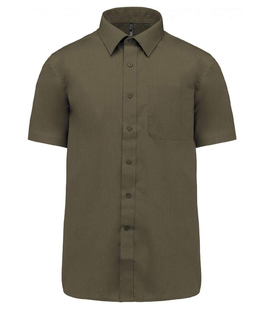 Chemise popeline manches courtes - K551- vert khaki - homme