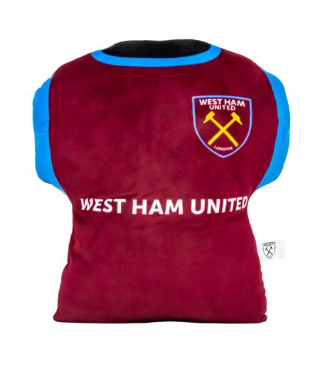 West Ham United FC - Coussin (Bordeaux / Bleu ciel) (39 cm x 37 cm x 12 cm) - UTTA11656