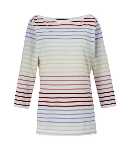 Womens/ladies bayletta 3/4 sleeve top white/multicoloured Regatta