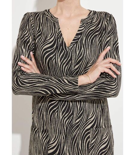 Robe ample courte jacquard zébré