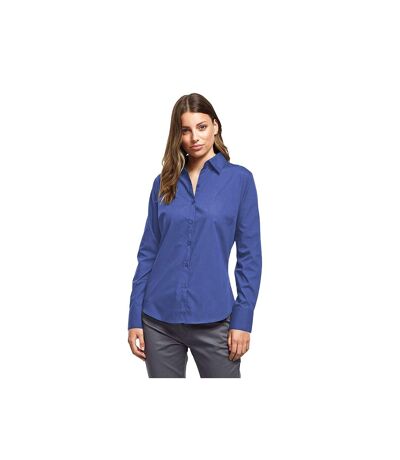 Womens/ladies Poplin Long-sleeved Blouse Royal Premier
