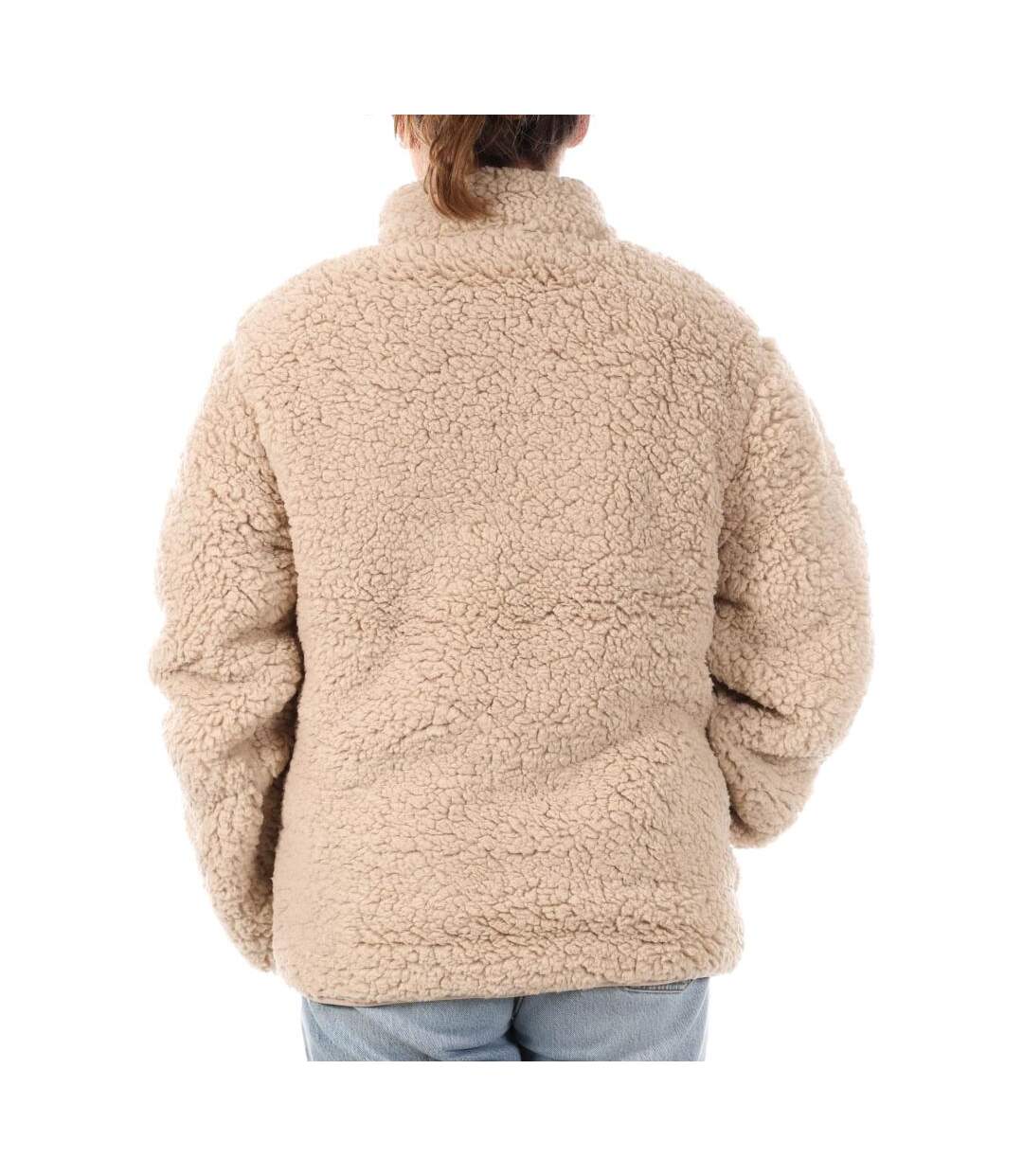 Veste sherpa beige femme full compagnie des amériques zip-2