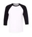 Canvas t-shirt de baseball à manches 3/4 homme blanc/noir Bella + Canvas-1