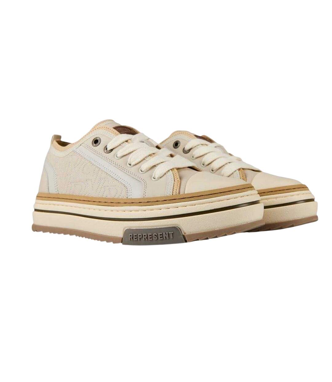 Baskets Motif/style Logo Htn Homme Vieux Blanc Represent-4