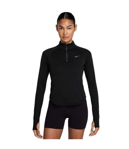 Haut Manches Longues Course À Pied Motif/style Swoosh Femme Noir Nike