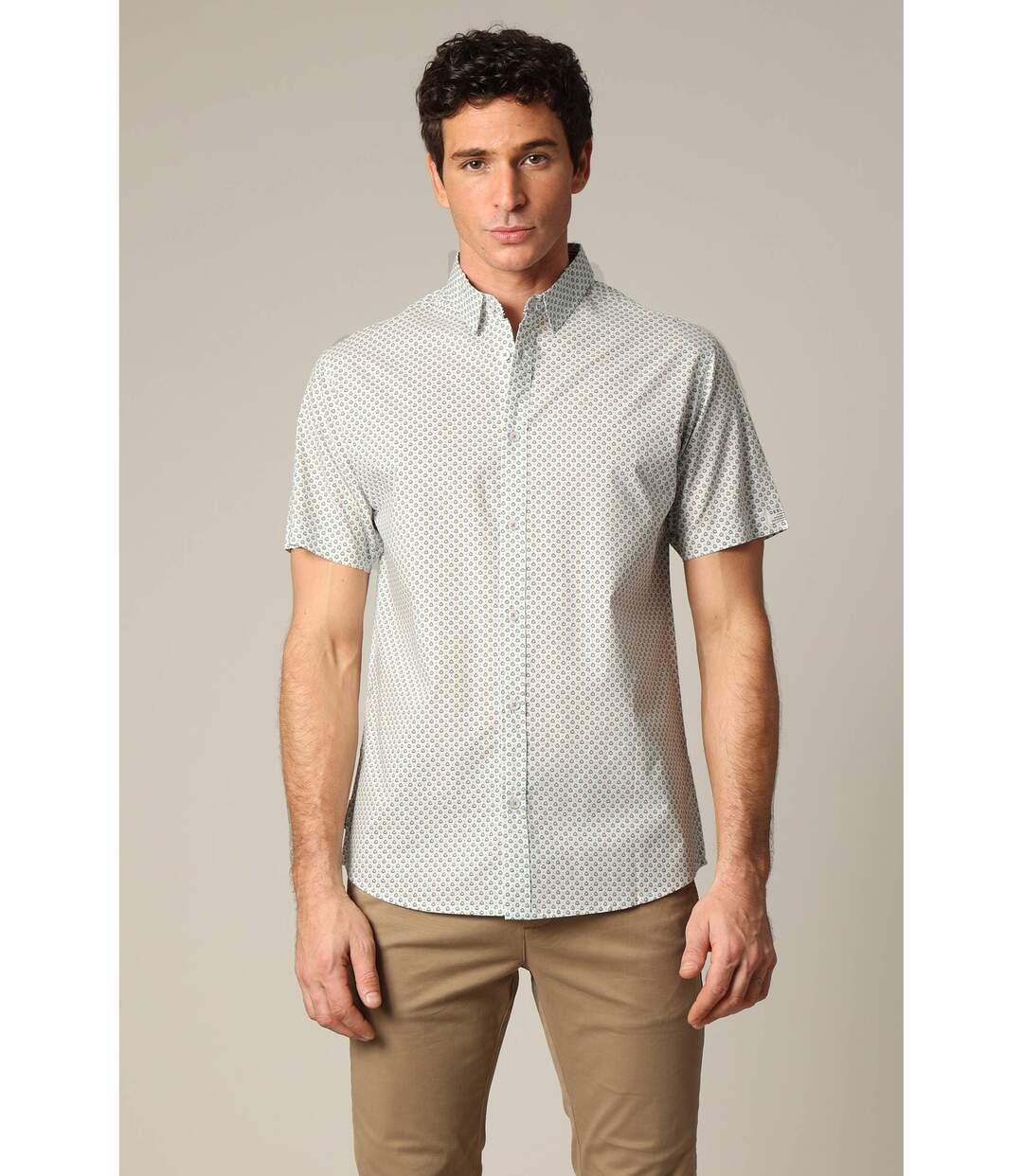 Chemise en coton à manches courtes avec motif géométrique DENVER-1