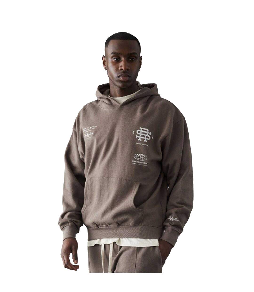Sweat À Capuche Style Logo Versus Homme Marron Fiftyfive-1
