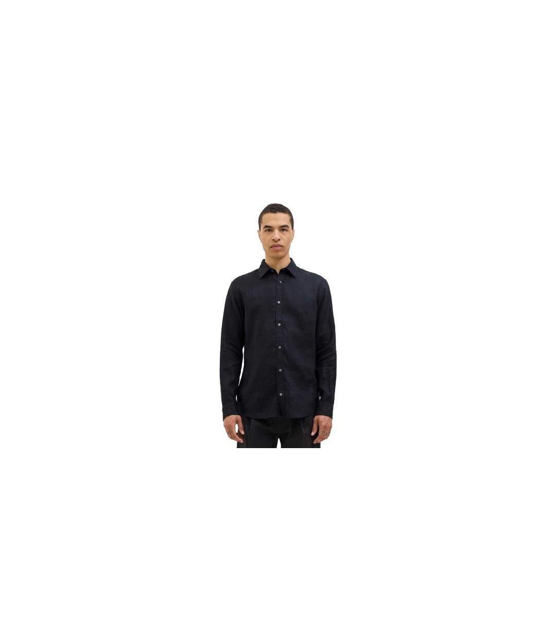 Mens Linen Shirt Black Jack And Jones-1