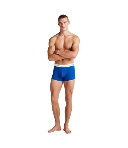 Pack Of 3  Mens Cotton Blend Classic Boxer Shorts  Blue Tommy Hilfiger