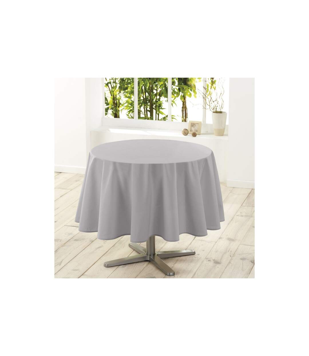 Nappe Ronde Antitache Essentiel 180cm Gris