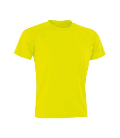 Mens impact aircool t-shirt fluorescent yellow Spiro