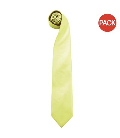 Lot de 2  Cravate à clipser homme taille unique vert citron Premier