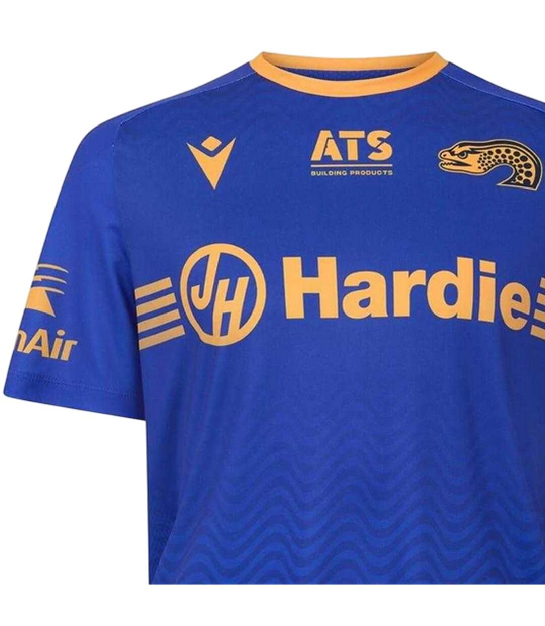 Mens 2025 Macron Training T-shirt Blue Yellow Parramatta Eels-4