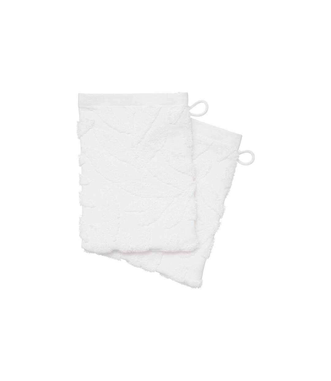 Lot de 2 Gants de Toilette Tencel 15x21cm Blanc-1