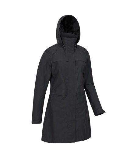 Womens/ladies Cloudburst Textured Waterproof Jacket Black Mountain Warehouse