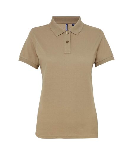 Asquith & Fox Womens/Ladies Short Sleeve Performance Blend Polo Shirt (Khaki)
