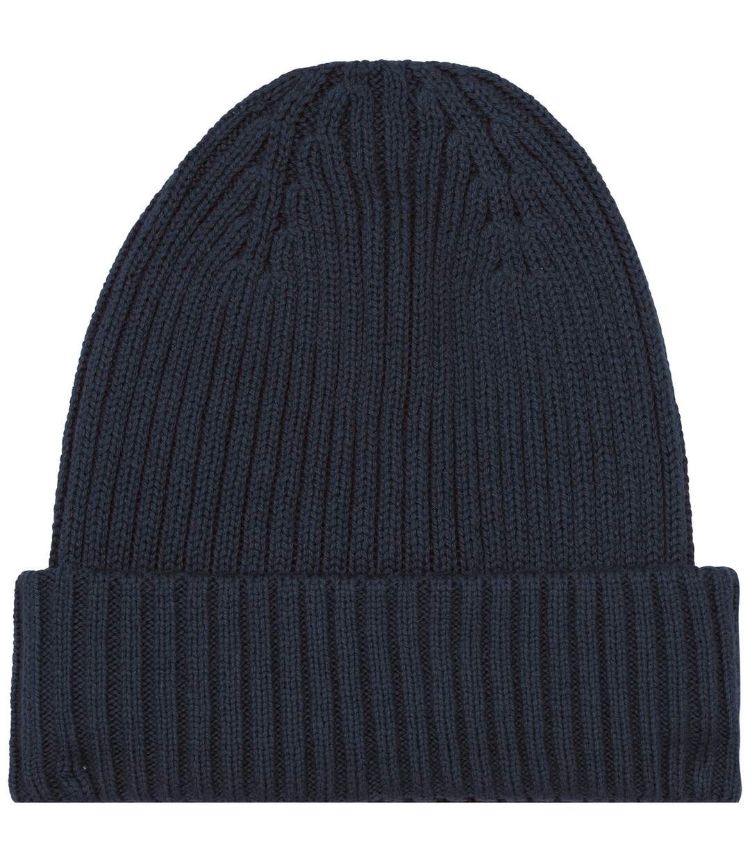 Unisex adult wide cuff beanie navy Native Spirit-1