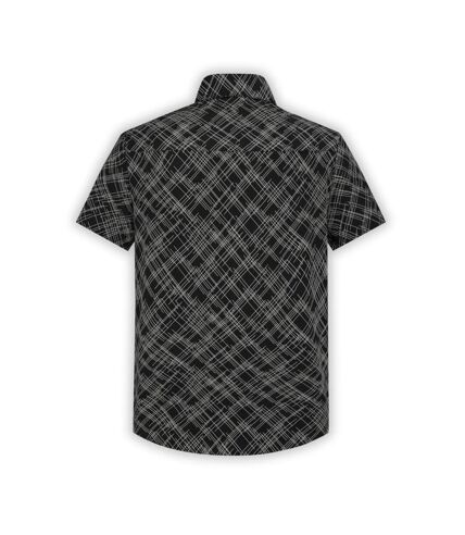 Chemise homme manches courtes à motifs abstraits couleur noir