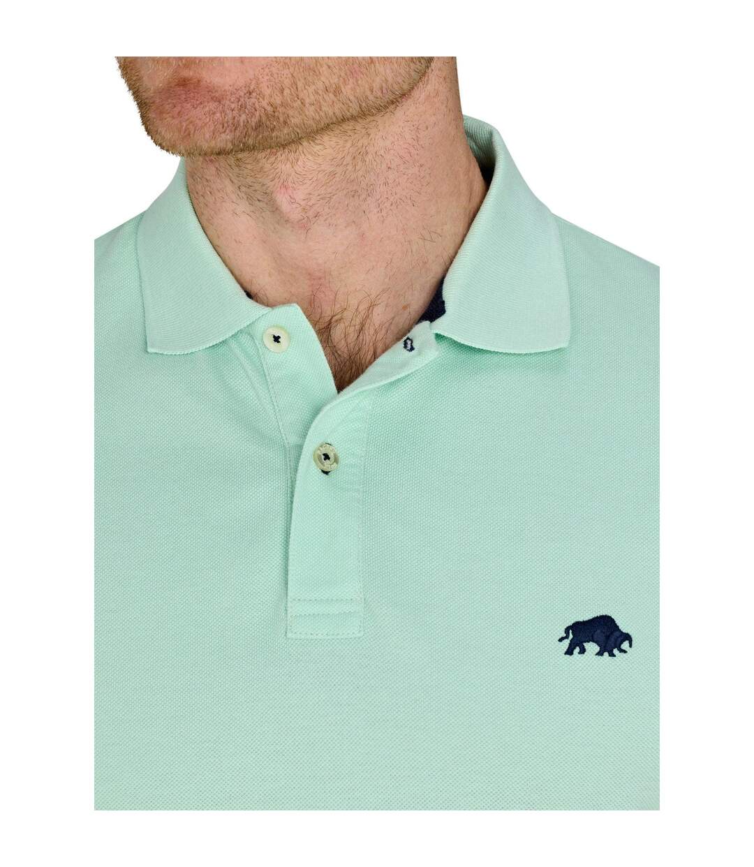 Mens Classic Organic Polo Shirt Apple Green Raging Bull-3
