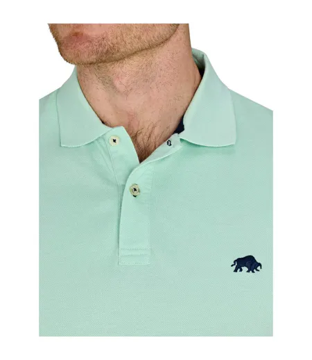 Mens Classic Organic Polo Shirt Apple Green Raging Bull