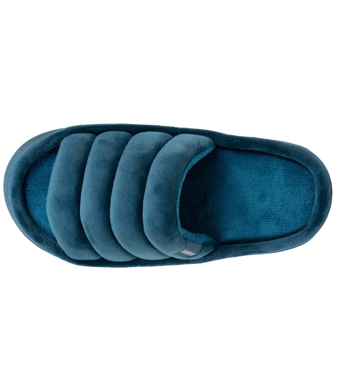 Isotoner Chaussons Mules ouvertes femme velours semelle bloup xtra confort-2