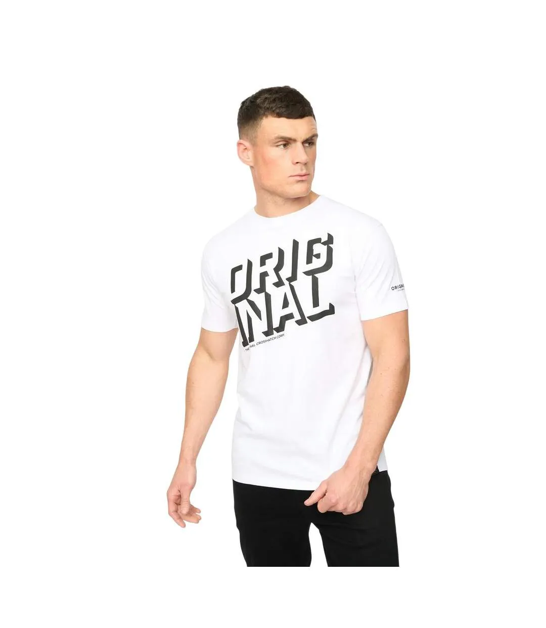 Mens Protrax Cotton T-shirt White Crosshatch-2