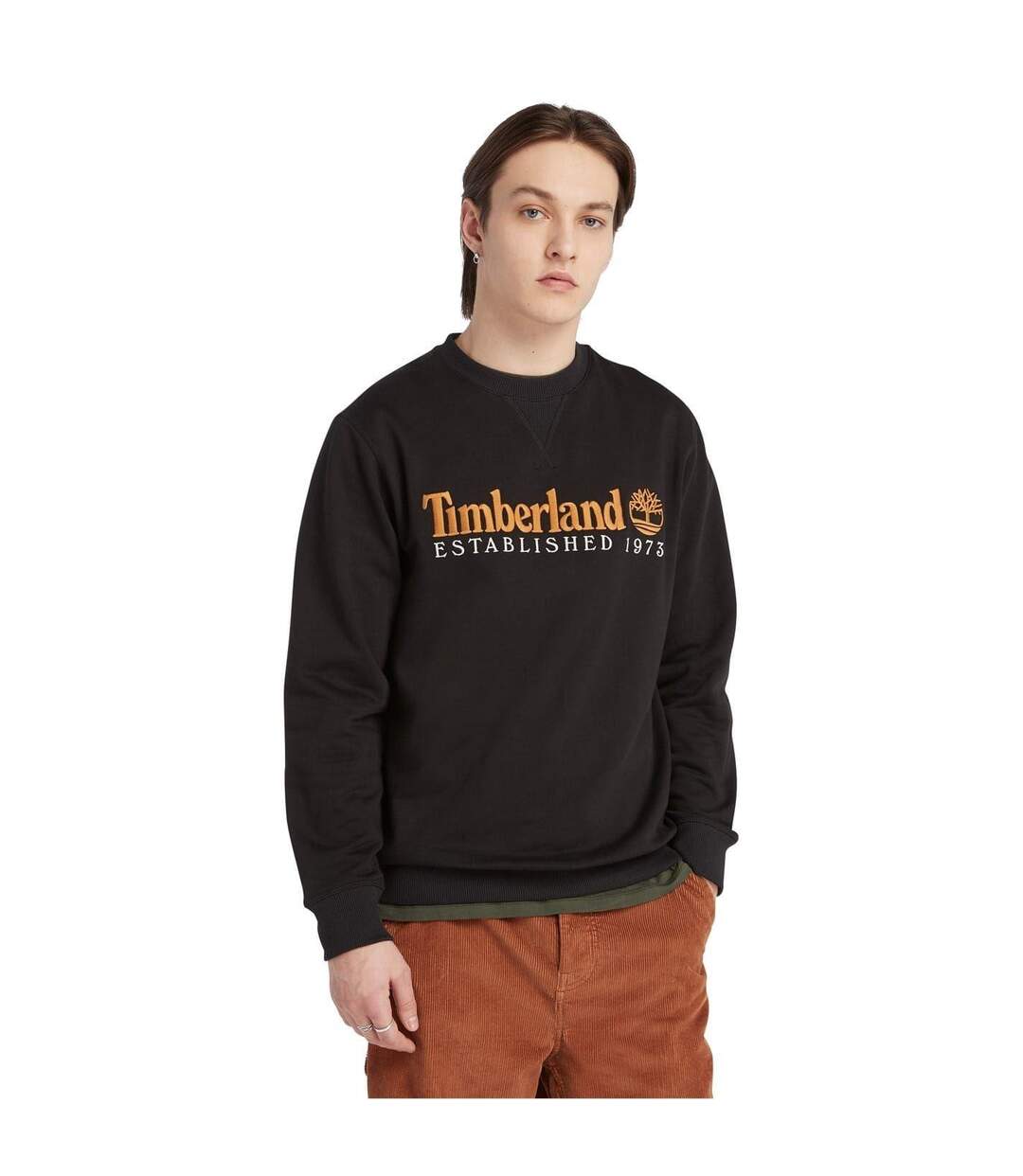 Mens Established 1973 Cotton Blend Sweatshirt Black Timberland-4