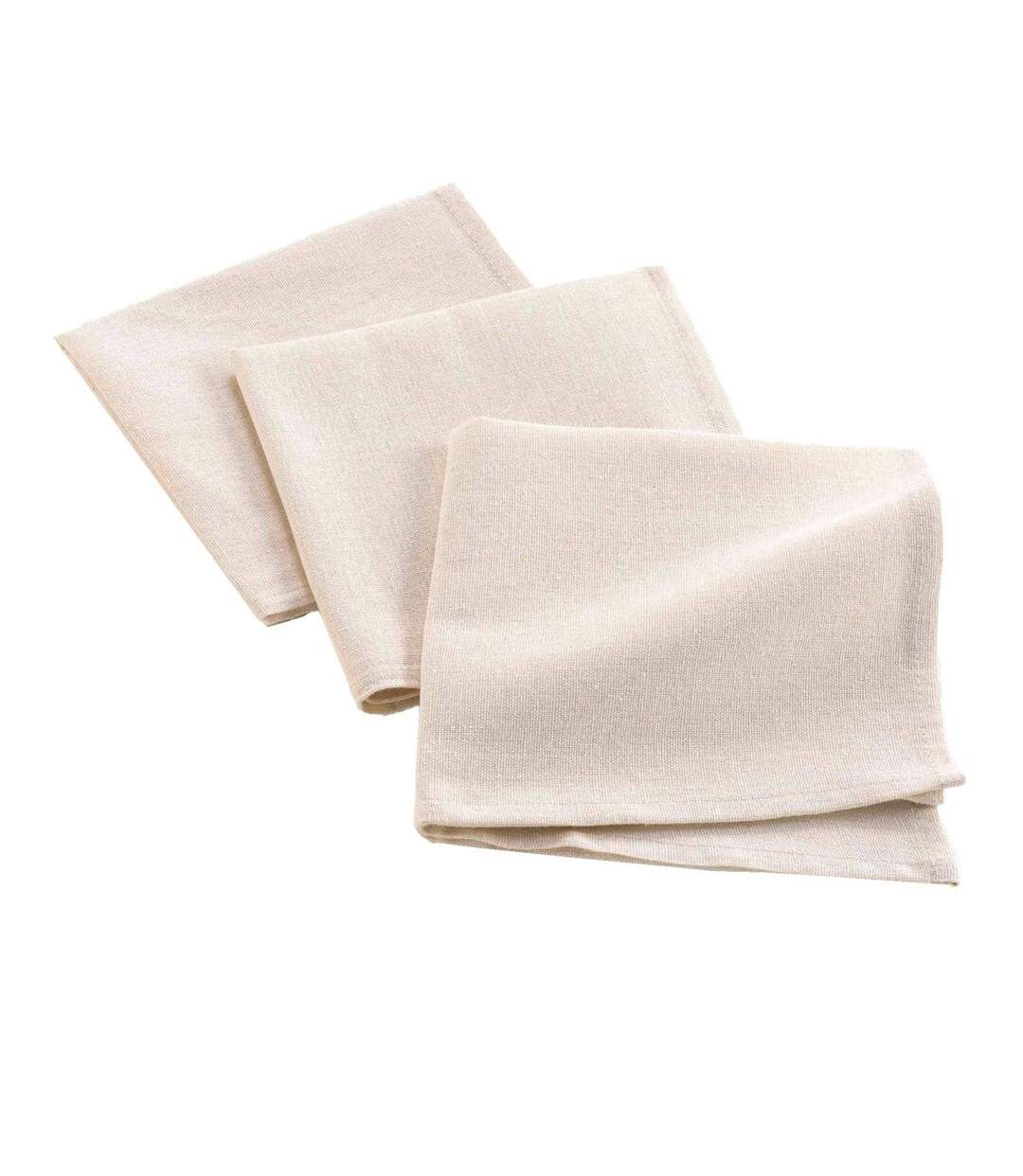 Lot de 3 Serviettes de Table Serafine 40x40cm Naturel-1