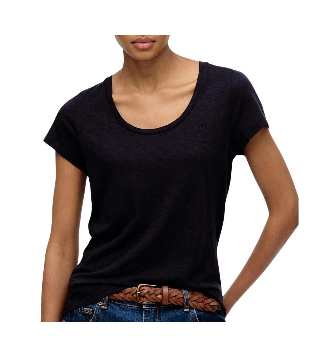 T-shirt noir femme superdry studios scoop-1