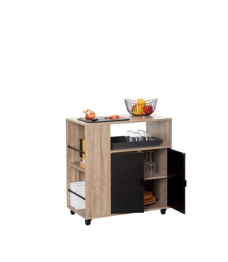 Desserte de rangement avec portes en bois ALIAJ - Beige