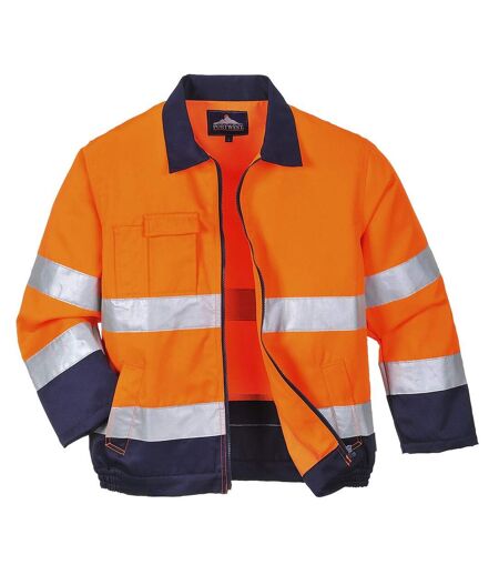Mens madrid contrast high-vis bomber jacket orange/navy Portwest