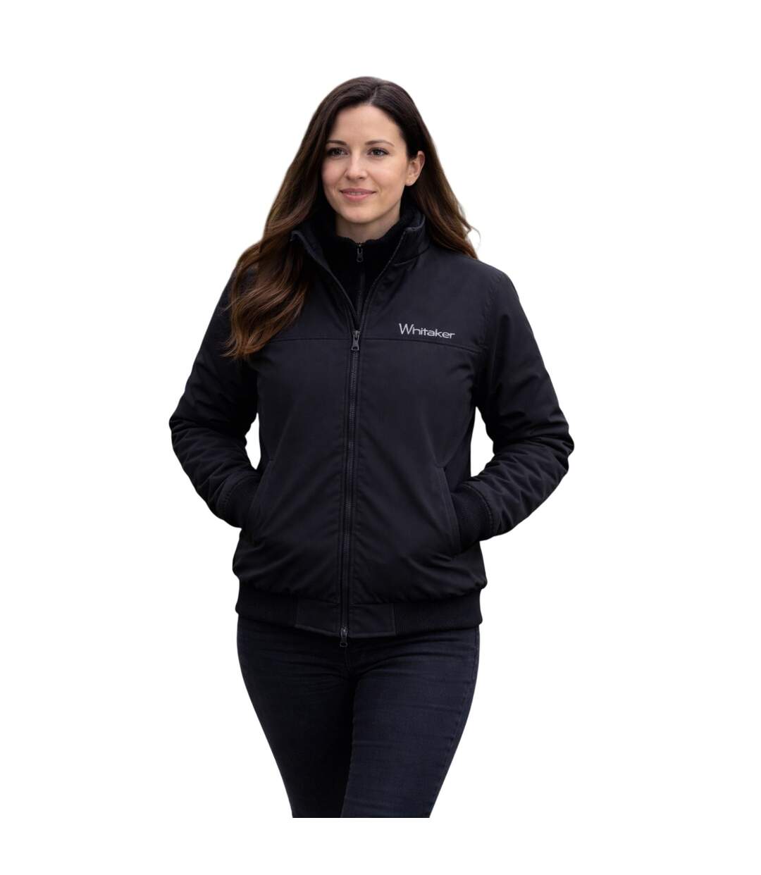 Unisex Adult Wyke Fleece Lined Bomber Jacket Black Whitaker-2