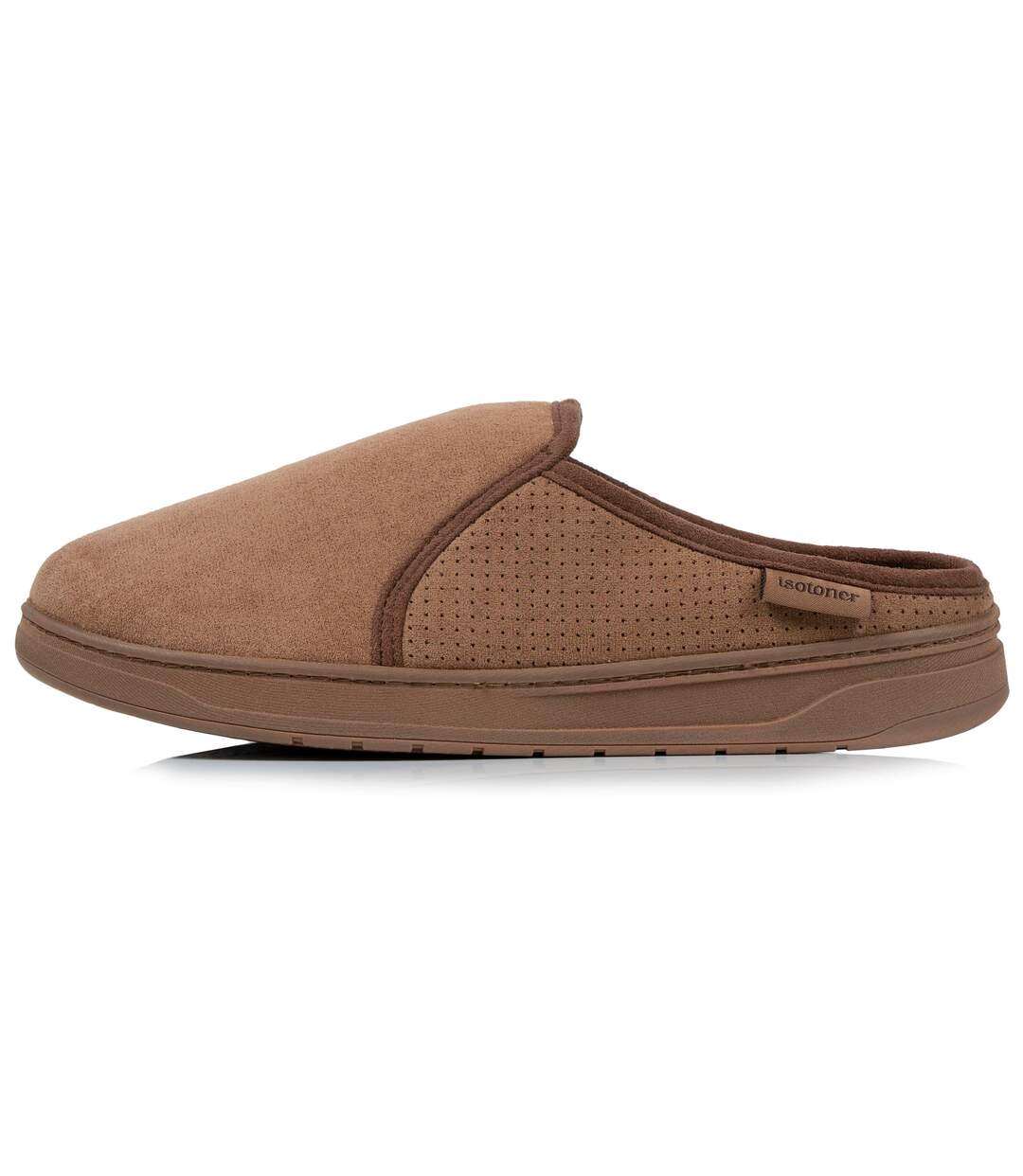 Isotoner Chaussons Mules homme suédine, semelle sport légère et resistante-3