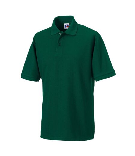 Russell Mens Polycotton Pique Hardwearing Polo Shirt (Bottle Green)