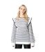 Womens/ladies stripe frill tunic ivory Principles