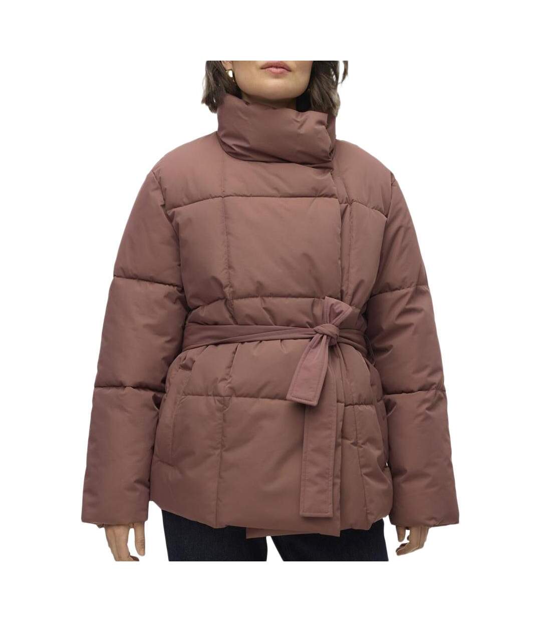 Doudoune marron femme vero moda mashley-1